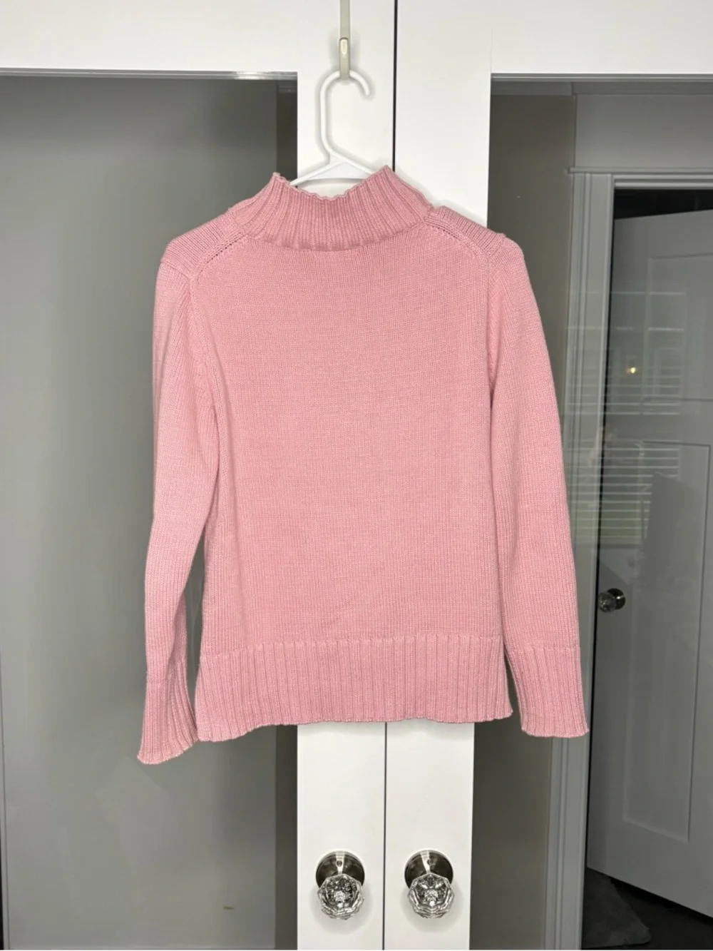J. Crew Cotton Turtleneck Sweater Long Dleeve Ribbed Pale Blush Pink